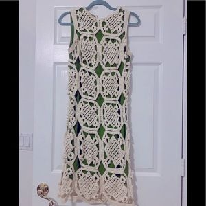 Tory Burch crochet overlay dress.